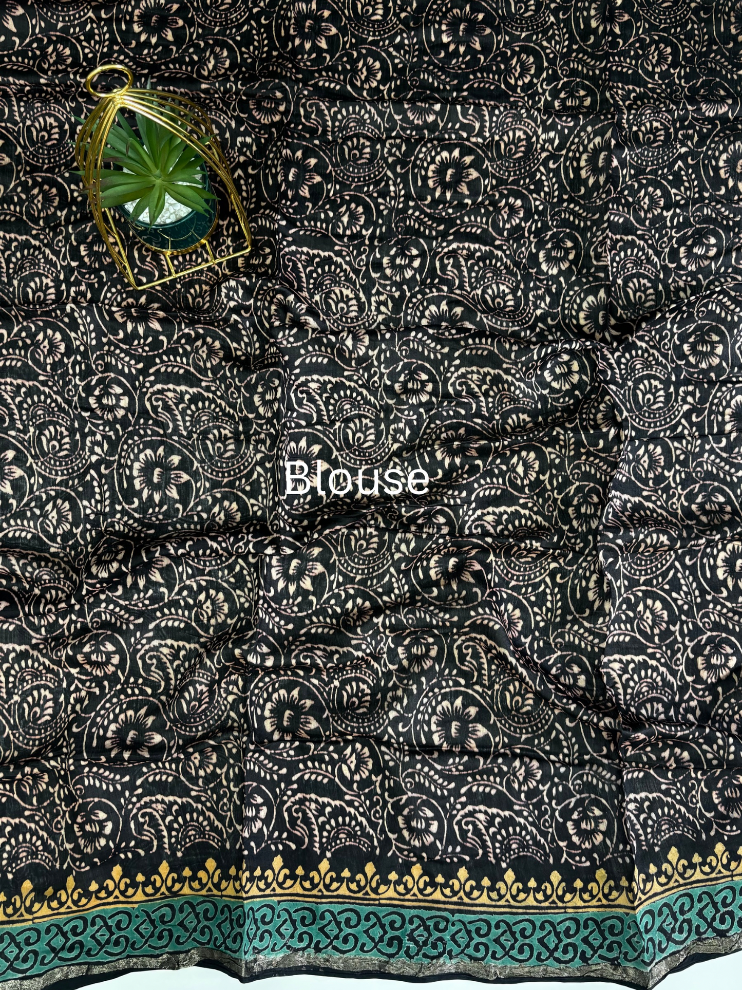 Chanderi Cotton Ajrakh print saree