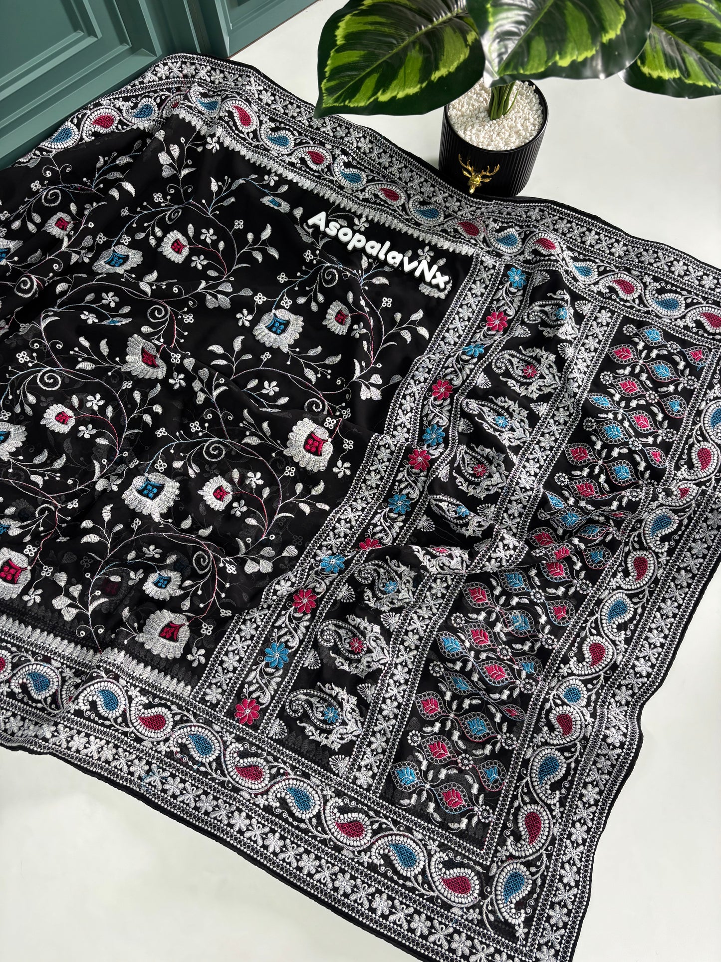 Black Georgette Saree