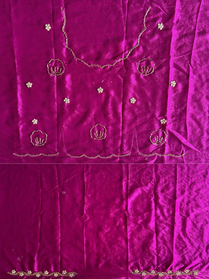 Soft Chinnon handwork saree